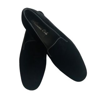 Phineas Cole Men’s Black Velvet Loafers Belgian Formal Size 12 US